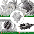 Miniatyrbilde 4 av 5: Snøfnugg Juletretopper 3D Projektor Roterende Stjerne Juletre LED Tretopp Lysende Roterende Juletrepynt for Innendørs Utendørs Jul