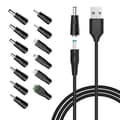 Miniatyrbillede 1 af 5: Powseed 5V Universal DC-strømkabel, USB til DC-opladerkabel med 13 adapterstik til webcam-router, optager, Bluetooth-højttaler, scanner, DVR, Ha