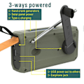 Miniatyrbilde 2 av 5: Bærbar DAB/FM-radio, 4000mAh Dynamo Solcelle Radio, Solcelle Radio med Sveiv, Overlevelses Solcelle Radio Dab Radio USB-lader med Nød SOS Alarm, Vekkerklokke