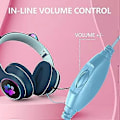 Miniatyrbilde 4 av 5: Kablet LED Katteøre Headset Gaming Headset for Voksne og Tenåringer, Justerbart Polstret Hodebånd, Avtakbar Mikrofon, Støyreduksjon og RGB-lys (Svart, US