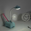 Miniatyrbilde 3 av 5: Rosa LED Skrivebordslampe for Barn, Trefarget Dimbar Skrivebordslampe, Berøringsbryter/USB-tilkobling/Pennholder, Leselampe for Barnerom, Studier, Arbeid