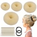 4-delars munkfrisyr-set för barn, flickor och kvinnor (Beige 2)