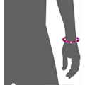 Miniatyrbillede 3 af 5: Fuchsia Stribet Agat Armbånd Glat Rund Størrelse 8mm 7,5\" længde
