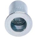 Miniatyrbilde 5 av 5: M6 blindkrympehylse, forsenket hode, riflet rundt skaft, åpen gjenget innsats, 6mm riflet sinkbelagt stål, blindmutter for stål, legering, kobber, plast, fi