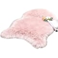 Miniatyrbillede 1 af 5: Imiteret Pels Tæpper, Fåreskind, Fluffy Tæppe, Blødt Uldtæppe til Soveværelse Sofa Gulv, 60 x 90 cm, Irregulær Form, Pink
