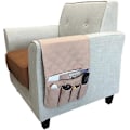 Miniatyrbillede 2 af 5: Sofa Armlæns Holder, Hængende Opbevaringspose til Mobiltelefon, Bog, Magasiner, Briller, Vandflasker, Snacks, (Sort)