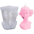 Miniatyrbillede 1 af 5: Silikone lysform, 3D kvinde med lukkede øjne - Silikoneform - Silikone lysform - DIY lysform - Til fremstilling af duftlys (A)