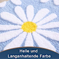 Miniatyrbilde 5 av 5: 40 x 60cm - Sklisikker badematte for baderom - Myk mikrofiber - Maskinvaskbar - Slitesterk - Superabsorberende - for stue, dusj - Hvit Floral P