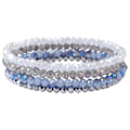 Miniatyrbillede 1 af 5: (hvid grå blå) Elegant Perler Stretch Armbånd Håndreb med Flerfarvede Lag Justerbart Modetilbehør til Daglig Casual Brug hvid grå blå