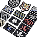 Miniatyrbillede 3 af 5: 20 stk. tilfældige taktiske patches, fuld broderi med løkke og krog til kasketter, tasker, rygsække, veste, militæruniformer, taktisk udstyr osv.