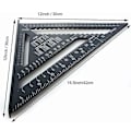 Miniatyrbilde 3 av 5: Multifunksjonell Vinkelhake for Snekker 17cm og 30cm, Trekant Metall Aluminium Linjal Vinkelhake Gradskive Guide Vinkel 45 90 Grader/Snekkerverktøy/Merking