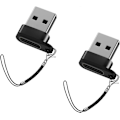 Miniatyrbild 1 av 5: USB C till USB Adapter, USB Hane till USB C Hona, Svart [2-Pack], Portabel USB C Stödjer Snabbladdning och Dataöverföring