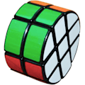 Miniatyrbilde 3 av 4: Sirkulær 2x3x3 Puslespillkube Spesiell Sirkulær Cubo Speed Leke PVC Klistremerke Versjon 66mm, Svart