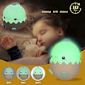 Miniatyrbilde 2 av 5: Bærbar Nattlampe for Barn LED Nattlampe med 3 Justerbare Moduser Flerfarget Silikon Sengelampe, USB Oppladbar Egg Nattlampe, Blå