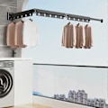 Miniatyrbild 3 av 5: Torkställning Kläder, Tvättställning Väggmonterad Klädhängare, Infällbar Klädtork, Utrymmesbesparande, Hopfällbar (Tri-Fold), för Tvättstuga