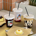 Miniatyrbillede 4 af 5: (JWDd) 100 stk. 360 ml plastikkopper med flade låg, ideelle til iskaffe og smoothies