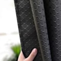 Miniatyrbilde 4 av 4: Muggbestandig Dusjforheng Vanntett og Vaskbart Stoff Tykt Lite Dusjforheng i Mørkegrå Vaffel Polyester for Badekar 80x180cm