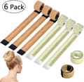 6 st Hårstylingverktyg Hårband Hårknut Maker Set Håraccessoar för Flickor Kvinnor (Ljusbrun, Off White)