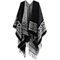 Miniatyrbild 1 av 5: Poncho Sjal Elegant Varm Öppen Fyrkantig Höst Vinter Dam