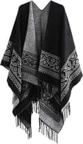 Poncho Sjal Elegant Varm Öppen Fyrkantig Höst Vinter Dam