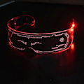 Pikkukuva 1 / 5: (Punainen valo) LED-valolla varustetut 7 värin kirkkaat linssit visiirilasit suojalasit Cyberpunk Rave Party Red light