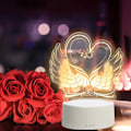 Miniatyrbilde 2 av 5: Valentinsdag Kjærlighetsgaver USB Akryl 3D Nattlys LED Bordlampe Dekor