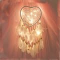 Drömfångare, Boho Stil LED-Lampa Handgjord för Sovrum Bildekoration, Drömfångare Väggbonad Romantisk Dekor (Vit, Ljus)