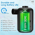 Miniatyrbilde 5 av 5: Luftpumpe, 3600mAh Elektrisk Luftpumpe for Oppblåsbare Ting, Mini Bærbar Hurtigfyllende Luftpumpe med 4 Dyser, Liten USB Oppladbar Pumpe for Luftmadrass, Ca