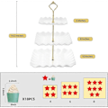 Miniatyrbilde 3 av 5: Dessert Cupcake Stativ, 3-lags Cup Cake Holder for Teselskap/Bursdag/Bryllup, Plast Trapp Serveringsbrett med Metallstang (Hvit)
