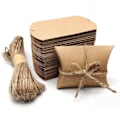 Miniatyrbillede 1 af 5: 60 stk. Kraftpapir Pudeformede Slikæsker, med Jute Snor, Foldbart Design