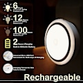 Miniatyrbillede 3 af 5: Genopladelig Touch Lampe med Timer, Dæmpbar Natlampe til Børneværelset, Trådløs Klæbelys NY