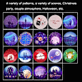 Miniatyrbillede 2 af 5: C210 Jul/Halloween/Tanabata Farverig Laser Stjerneprojektion Lys Natlampe