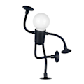 Miniatyrbild 1 av 5: (Svart) Söt Tecknad Figur Man Form Nattlampa Batteridriven Bärbar Läsbordslampa för Vardagsrum Sovrum