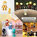 Miniatyrbillede 4 af 5: Stk. natlampe til børn mini robot LED nattehelt bordlampe til drenge piger soveværelse boligdekorationer