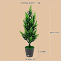 Miniatyrbillede 4 af 5: Bordlampe til Rumindretning, Kreativ Pottet Planteform, Naturlig Stil Lampe til Natlys, Simulerede Grønne Planter Natlys Gaver (Cypress)