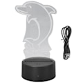 Miniatyrbild 1 av 5: 3D Nattlampa Touchkontroll 7 Färger Unik 3D Delfinform USB Uppladdningsbar Batteridriven Nattlampa