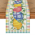 Miniatyrbillede 1 af 5: Plaid Daisy Æg Påske Dug til Indendørs Hjemmefest 33x183 cm