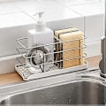 Miniatyrbild 1 av 5: Multifunktionell diskbänkshållare i 304 rostfritt stål för svamp, disktrasa, förvaring, bestick och avrinningsbricka