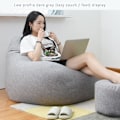 Miniatyrbild 5 av 5: (Grå 80 * 90cm) Ny Extra Stor Sittsäck Stol Soffa Överdrag Inomhus Lazy Lounger För Vuxna Barn Kampanjpris