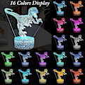 Miniatyrbillede 2 af 5: SBSG Dinosaur Natlamper, 3D T-Rex Illusionslampe 16 Farver Udskiftelig Lampe