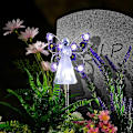 Miniatyrbilde 2 av 5: Solar Angel Hage Stake Lys - 2 Pakke Engel Solar Lys Utendørs Hage, Evig Lys Engel med 7 LED for Kirkegårdsgravdekorasjoner, Minnesmerke G