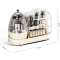 Miniatyrbillede 2 af 5: Makeup Organizer, 360 Graders Roterende Makeup Opbevaringsholder til Omklædningsrum Badeværelse (Cremet Hvid)