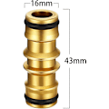 Miniatyrbilde 2 av 5: Pakke med messing hageslangekoblinger for hageslangekran (dobbel messingkobling)