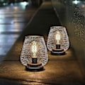Miniatyrbilde 2 av 5: Bordlamper i metall, batteridrevet, trådløs aksentbelysning med LED Edison-pære, sett for soverom, hjem, bryllupsfest, uteplass