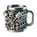 Miniatyrbild 1 av 4: (V6)V8 Motorer Rostfri Kopp, Personlig V Rostfri Kaffemugg