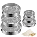 Miniatyrbillede 1 af 5: 6 stk. Rund mel sigte i rustfrit stål, rustfri finmasket 40 mesh til bagning af kager og brød