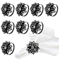 Miniatyrbillede 1 af 5: 18-pak Legering Blomst Servietringe - Udhulet Bryllup &amp; Fest Service?