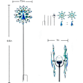 Pikkukuva 5 / 5: 164-tuumainen aurinkometallinen tuulimylly - Kinetic Peacock -puutarhaveistos
