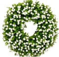 Vårdörrkrans, konstgjorda blommor, grön, dörrdekoration, krans 34 cm
