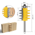 Miniatyrbilde 2 av 4: 8mm Skaft Rail Finger Reversibel Skjøtefres Limfres Taper Tenon Kuttere for Trebearbeiding Snekkerverktøy